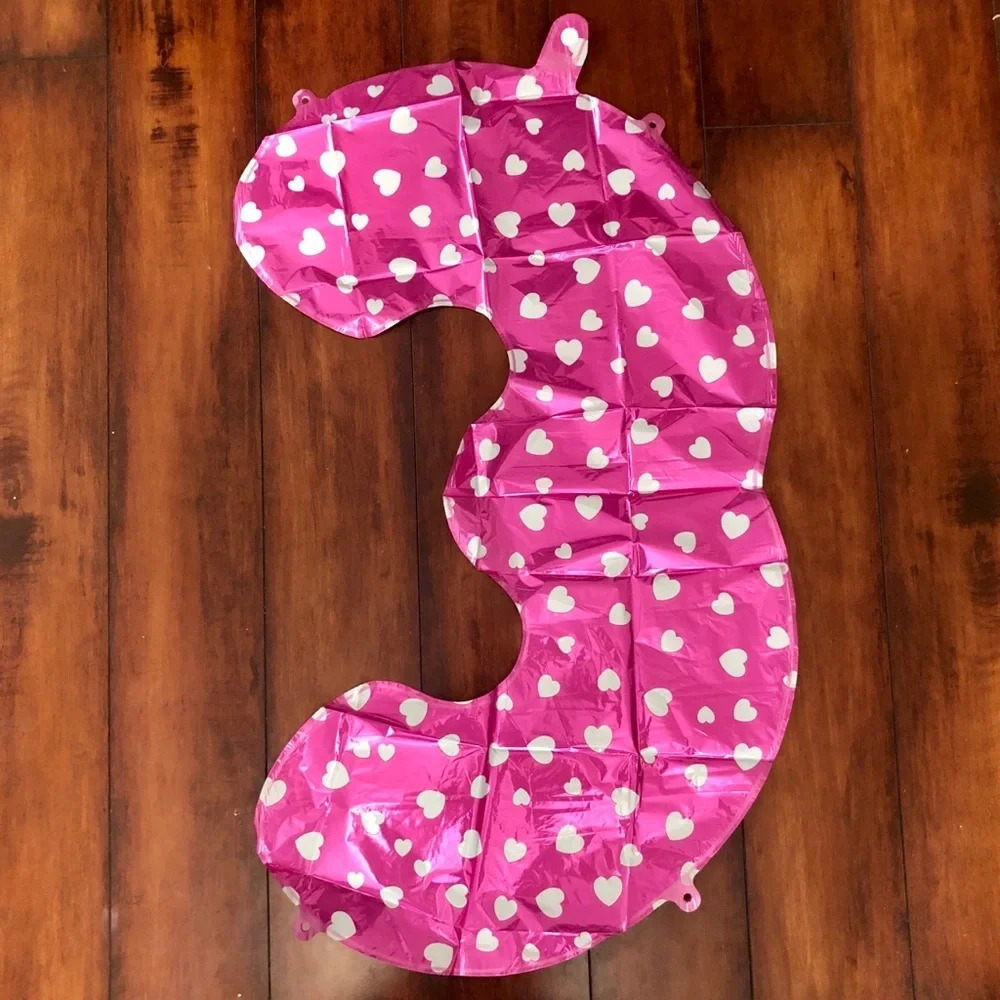 Happy Birthday Princess Crown and #3 Pink Balloon Display/Decoration - Picture 7 of 7
